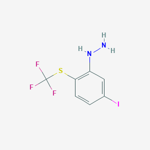 molecular formula C7H6F3IN2S B14036557 1-(5-Iodo-2-(trifluoromethylthio)phenyl)hydrazine 