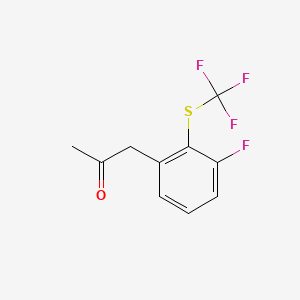 molecular formula C10H8F4OS B14036564 1-(3-Fluoro-2-(trifluoromethylthio)phenyl)propan-2-one 