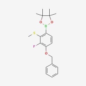 2-(4-(Benzyloxy)-3-fluoro-2-(methylthio)phenyl)-4,4,5,5-tetramethyl-1,3,2-dioxaborolane