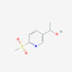 molecular formula C8H11NO3S B14036580 1-(6-(Methylsulfonyl)pyridin-3-yl)ethanol 