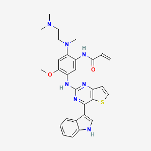 N-[2-[2-(dimethylamino)ethyl(methyl)amino]-5-[[4-(1H-indol-3-yl)thieno[3,2-d]pyrimidin-2-yl]amino]-4-methoxyphenyl]prop-2-enamide