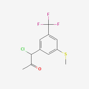 molecular formula C11H10ClF3OS B14036594 1-Chloro-1-(3-(methylthio)-5-(trifluoromethyl)phenyl)propan-2-one 