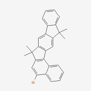 molecular formula C28H23Br B14036599 5-Bromo-7,7,13,13-tetramethyl-7,13-dihydrobenzo[g]indeno[1,2-b]fluorene 