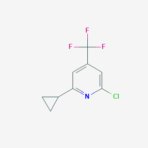 molecular formula C9H7ClF3N B14036619 Pyridine, 2-chloro-6-cyclopropyl-4-(trifluoromethyl)- 