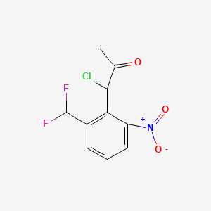 molecular formula C10H8ClF2NO3 B14036655 1-Chloro-1-(2-(difluoromethyl)-6-nitrophenyl)propan-2-one 