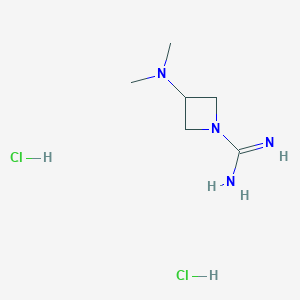 molecular formula C6H16Cl2N4 B14036659 3-(Dimethylamino)-1-azetidinecarboxamidine 2hcl 