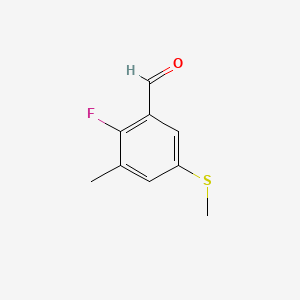 2-Fluoro-3-methyl-5-(methylthio)benzaldehyde