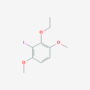 molecular formula C10H13IO3 B14036696 1,4-Dimethoxy-2-ethoxy-3-iodobenzene 