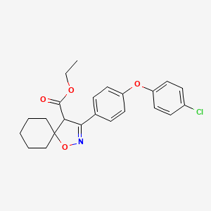 molecular formula C23H24ClNO4 B14036712 Ethyl 3-(4-(4-chlorophenoxy)phenyl)-1-oxa-2-azaspiro[4.5]dec-2-ene-4-carboxylate 