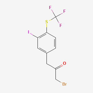 molecular formula C10H7BrF3IOS B14036717 1-Bromo-3-(3-iodo-4-(trifluoromethylthio)phenyl)propan-2-one 