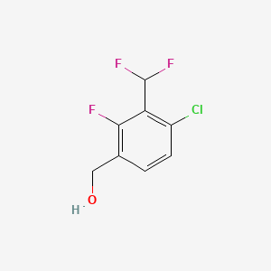 molecular formula C8H6ClF3O B14036760 (4-Chloro-3-(difluoromethyl)-2-fluorophenyl)methanol 