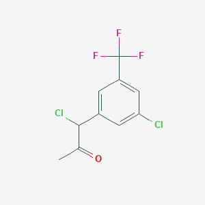 molecular formula C10H7Cl2F3O B14036771 1-Chloro-1-(3-chloro-5-(trifluoromethyl)phenyl)propan-2-one 