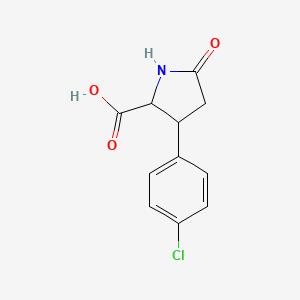 molecular formula C11H10ClNO3 B1403680 3-(4-氯苯基)-5-氧代吡咯烷-2-羧酸 CAS No. 1026093-70-8