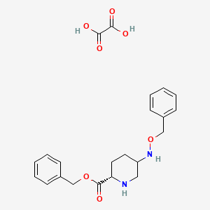 molecular formula C22H26N2O7 B14036810 Benzyl (2S)-5-((benzyloxy)amino)piperidine-2-carboxylate oxalate 