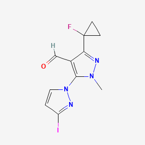 5'-(1-Fluorocyclopropyl)-3-iodo-2'-methyl-2'H-[1,3'-bipyrazole]-4'-carbaldehyde