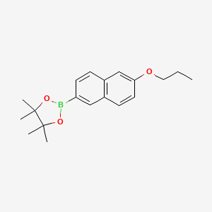 molecular formula C19H25BO3 B14036842 4,4,5,5-Tetramethyl-2-(6-propoxynaphthalen-2-yl)-1,3,2-dioxaborolane 