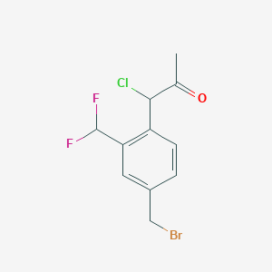 1-(4-(Bromomethyl)-2-(difluoromethyl)phenyl)-1-chloropropan-2-one