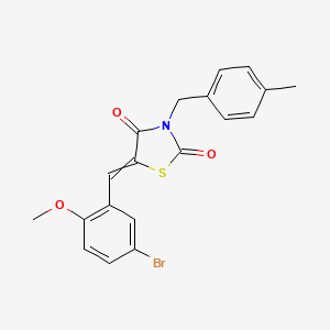 molecular formula C19H16BrNO3S B1403691 5-[(5-溴-2-甲氧基苯基)亚甲基]-3-[(4-甲基苯基)甲基]-1,3-噻唑烷-2,4-二酮 CAS No. 777075-57-7