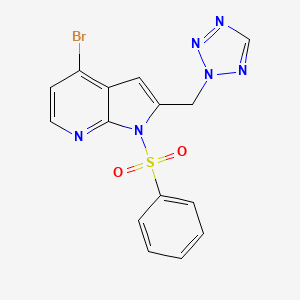 1H-Pyrrolo[2,3-b]pyridine, 4-bromo-1-(phenylsulfonyl)-2-(2H-tetrazol-2-ylmethyl)-