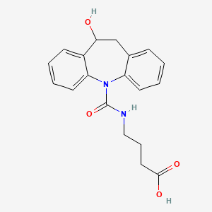 molecular formula C19H20N2O4 B14036927 4-[(5-hydroxy-5,6-dihydrobenzo[b][1]benzazepine-11-carbonyl)amino]butanoic acid 