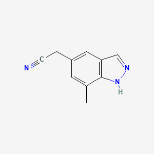 molecular formula C10H9N3 B14036933 2-(7-Methyl-1H-indazol-5-YL)acetonitrile 