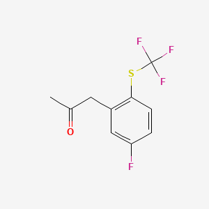 molecular formula C10H8F4OS B14037009 1-(5-Fluoro-2-(trifluoromethylthio)phenyl)propan-2-one 