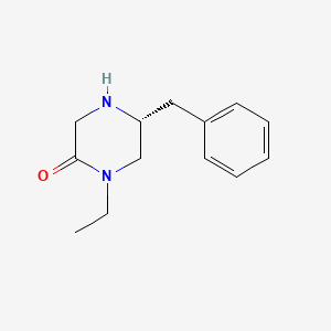 molecular formula C13H18N2O B14037061 (R)-5-Benzyl-1-ethylpiperazin-2-one 