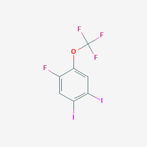 molecular formula C7H2F4I2O B14037074 1,2-Diiodo-4-fluoro-5-(trifluoromethoxy)benzene 