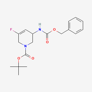molecular formula C18H23FN2O4 B1403712 叔丁基 5-(苄氧羰氨基)-3-氟-5,6-二氢吡啶-1(2H)-羧酸酯 CAS No. 1356342-73-8
