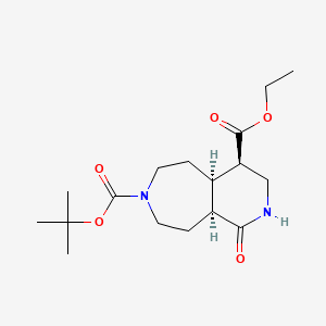 rel-7-(tert-Butyl) 4-ethyl (4R,4aR,9aS)-1-oxodecahydro-7H-pyrido[3,4-d]azepine-4,7-dicarboxylate