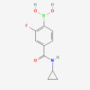molecular formula C10H11BFNO3 B1403718 (4-(环丙基氨甲酰)-2-氟苯基)硼酸 CAS No. 874289-37-9