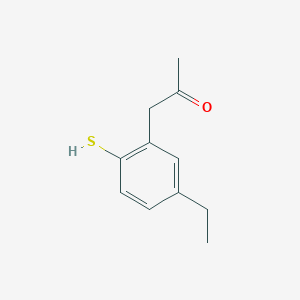 molecular formula C11H14OS B14037203 1-(5-Ethyl-2-mercaptophenyl)propan-2-one 