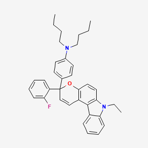B1403721 N,N-Dibutyl-4-(7-ethyl-3-(2-fluorophenyl)-3,7-dihydropyrano[2,3-c]carbazol-3-yl)benzenamine CAS No. 1160994-29-5