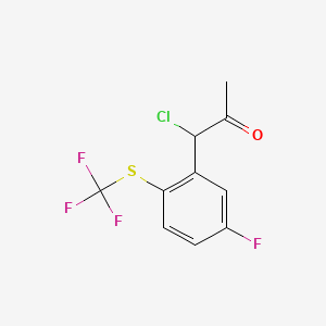 molecular formula C10H7ClF4OS B14037217 1-Chloro-1-(5-fluoro-2-(trifluoromethylthio)phenyl)propan-2-one 