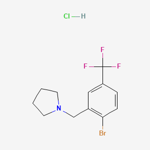 molecular formula C12H14BrClF3N B1403722 1-[[2-溴-5-(三氟甲基)苯基]甲基]-吡咯烷盐酸盐 CAS No. 1394291-33-8