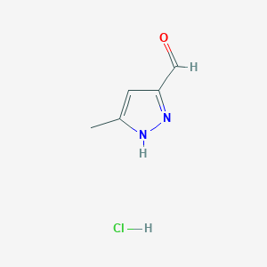 molecular formula C5H7ClN2O B14037253 3-Methyl-1H-pyrazole-5-carbaldehyde hcl 