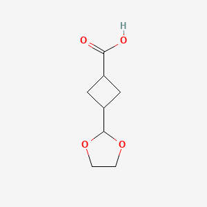 B1403728 3-(1,3-Dioxolan-2-yl)cyclobutanecarboxylic acid CAS No. 1414513-77-1