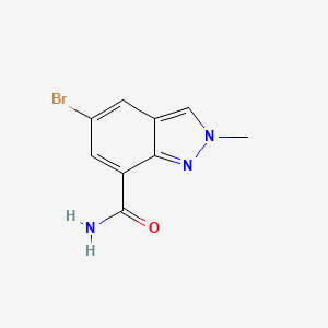 molecular formula C9H8BrN3O B14037285 5-Bromo-2-methyl-2H-indazole-7-carboxamide 