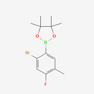 molecular formula C13H17BBrFO2 B14037288 2-(2-Bromo-4-fluoro-5-methylphenyl)-4,4,5,5-tetramethyl-1,3,2-dioxaborolane 