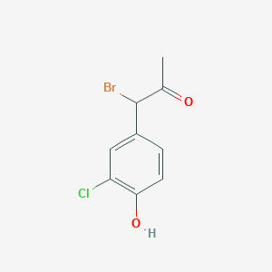 molecular formula C9H8BrClO2 B14037309 1-Bromo-1-(3-chloro-4-hydroxyphenyl)propan-2-one 