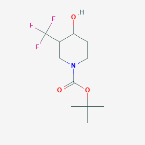 molecular formula C11H18F3NO3 B1403733 叔丁基-4-羟基-3-(三氟甲基)哌啶-1-羧酸酯 CAS No. 1283720-71-7