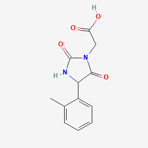 molecular formula C12H12N2O4 B14037368 2-(2,5-Dioxo-4-(o-tolyl)imidazolidin-1-yl)acetic acid 