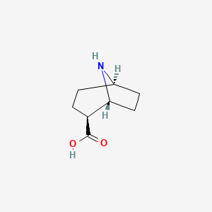 molecular formula C8H13NO2 B1403738 (1R,2S,5R)-8-氮杂双环[3.2.1]辛烷-2-甲酸 CAS No. 1408075-36-4