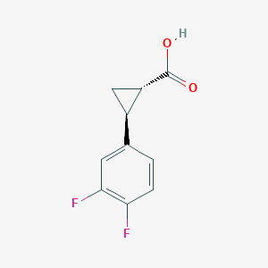 molecular formula C10H8F2O2 B14037386 trans-2-(3,4-Difluorophenyl)cyclopropane-1-carboxylic acid 