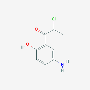 molecular formula C9H10ClNO2 B14037404 1-(5-Amino-2-hydroxyphenyl)-2-chloropropan-1-one 