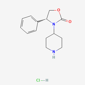molecular formula C14H19ClN2O2 B1403742 (R)-4-苯基-3-哌啶-4-基-噁唑烷-2-酮盐酸盐 CAS No. 521979-97-5