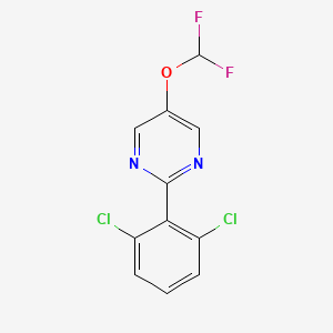 molecular formula C11H6Cl2F2N2O B14037421 2-(2,6-Dichlorophenyl)-5-(difluoromethoxy)pyrimidine 