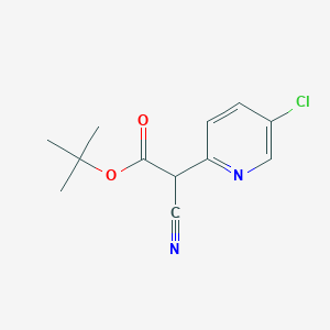 molecular formula C12H13ClN2O2 B1403743 叔丁基 2-(5-氯吡啶-2-基)-2-氰基乙酸酯 CAS No. 1391821-37-6