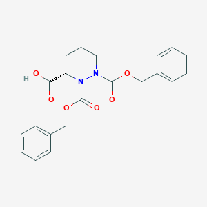 molecular formula C21H22N2O6 B14037434 (S)-1,2-Bis((benzyloxy)carbonyl)hexahydropyridazine-3-carboxylic acid 