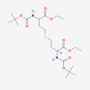 molecular formula C22H40N2O8S B14037444 Ethyl 2-Boc-amino-4-(3-Boc-amino-3-ethoxycarbonylpropylsulfanyl)butyrate 